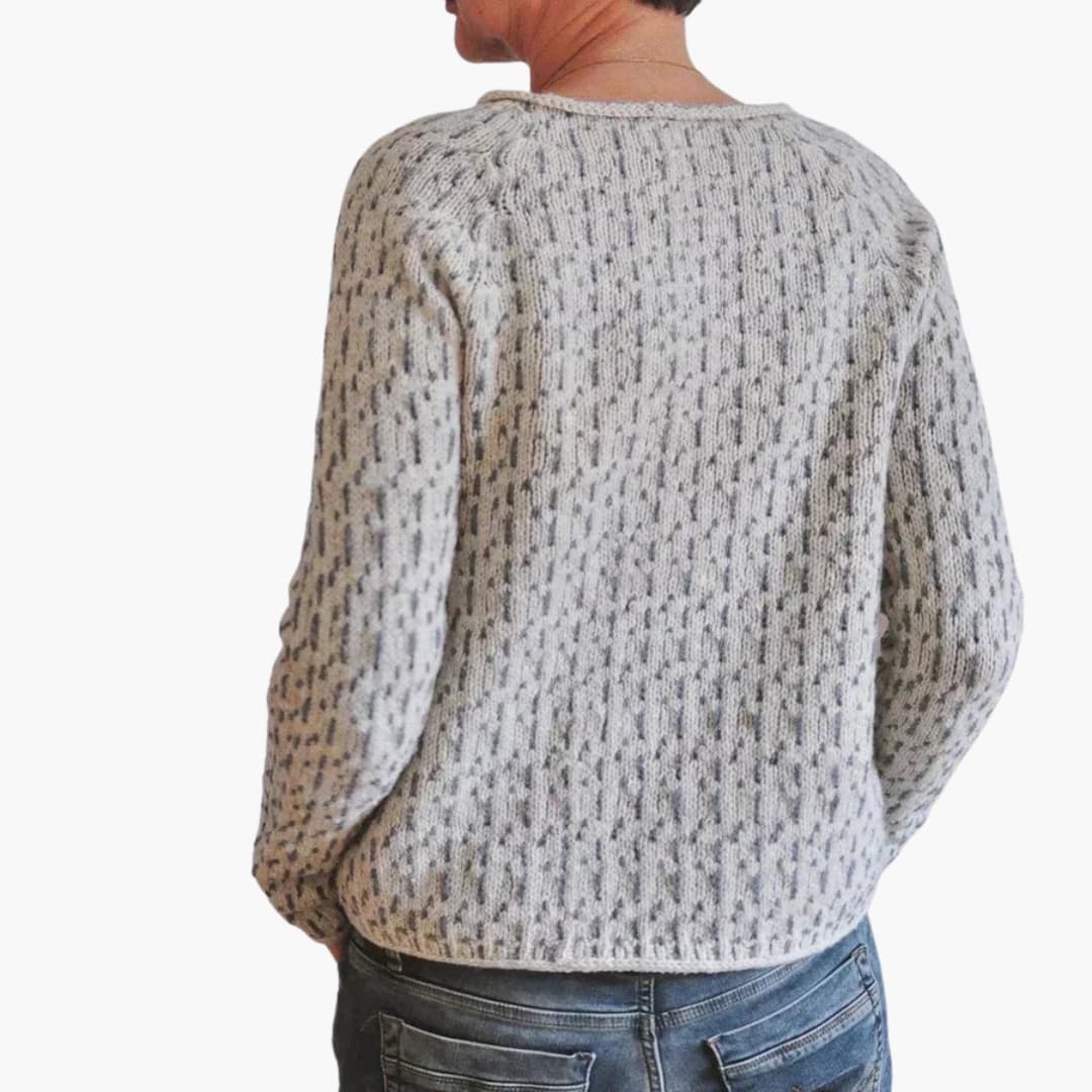 Patterned Crew Neck Sweater for Women