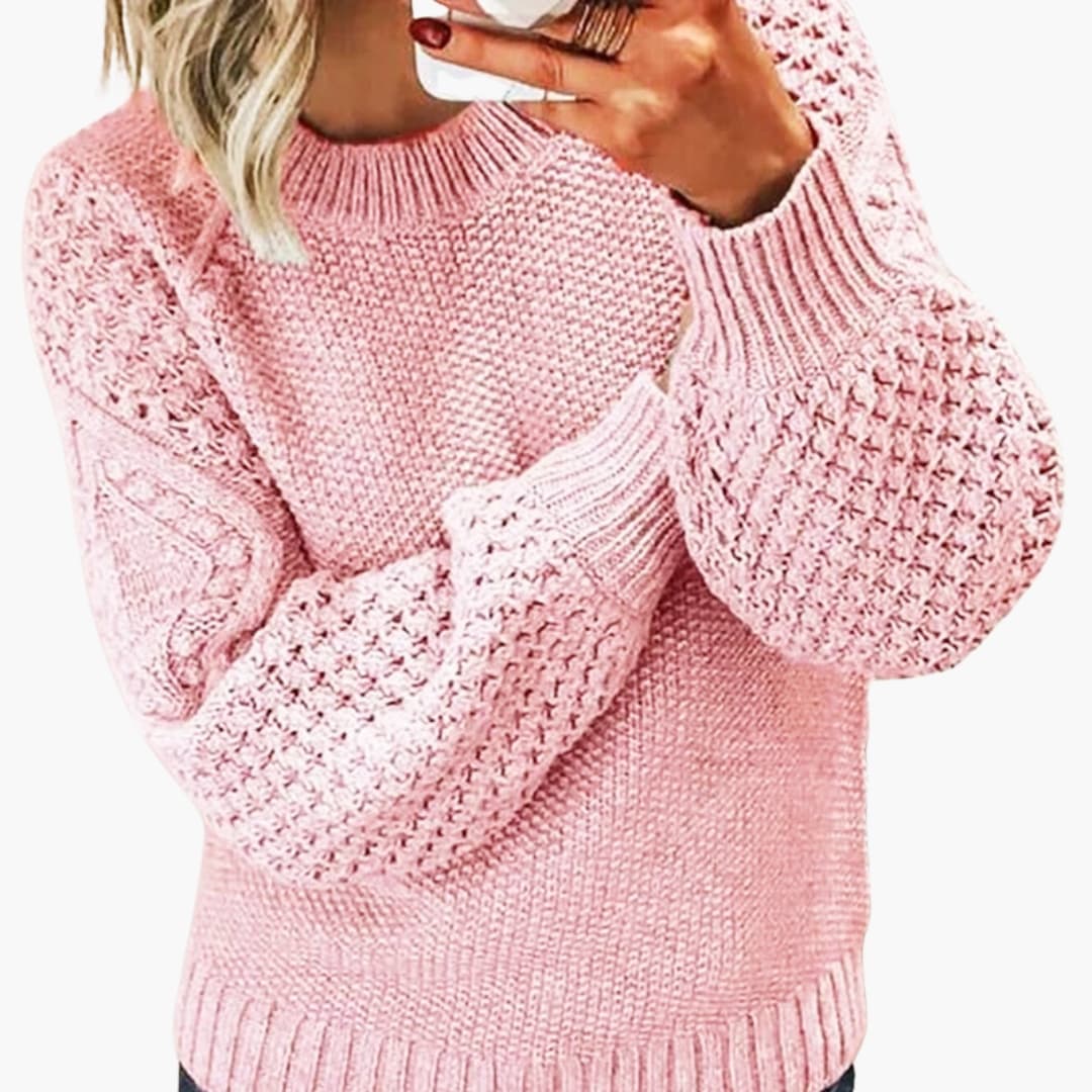 Balloon Sleeve Knit Sweater for Women