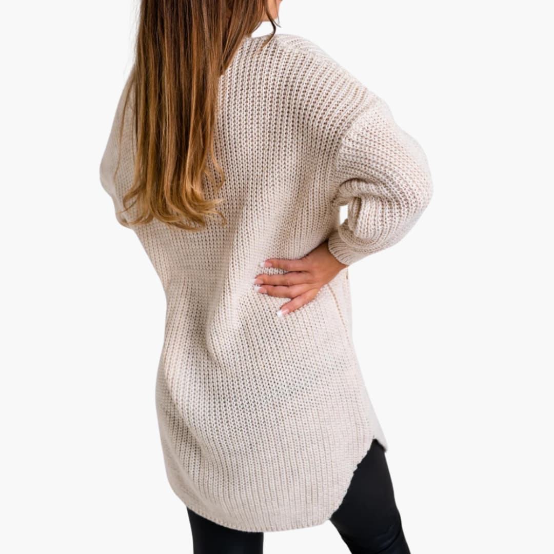 Oversized V-Neck Sweater Dress for Women