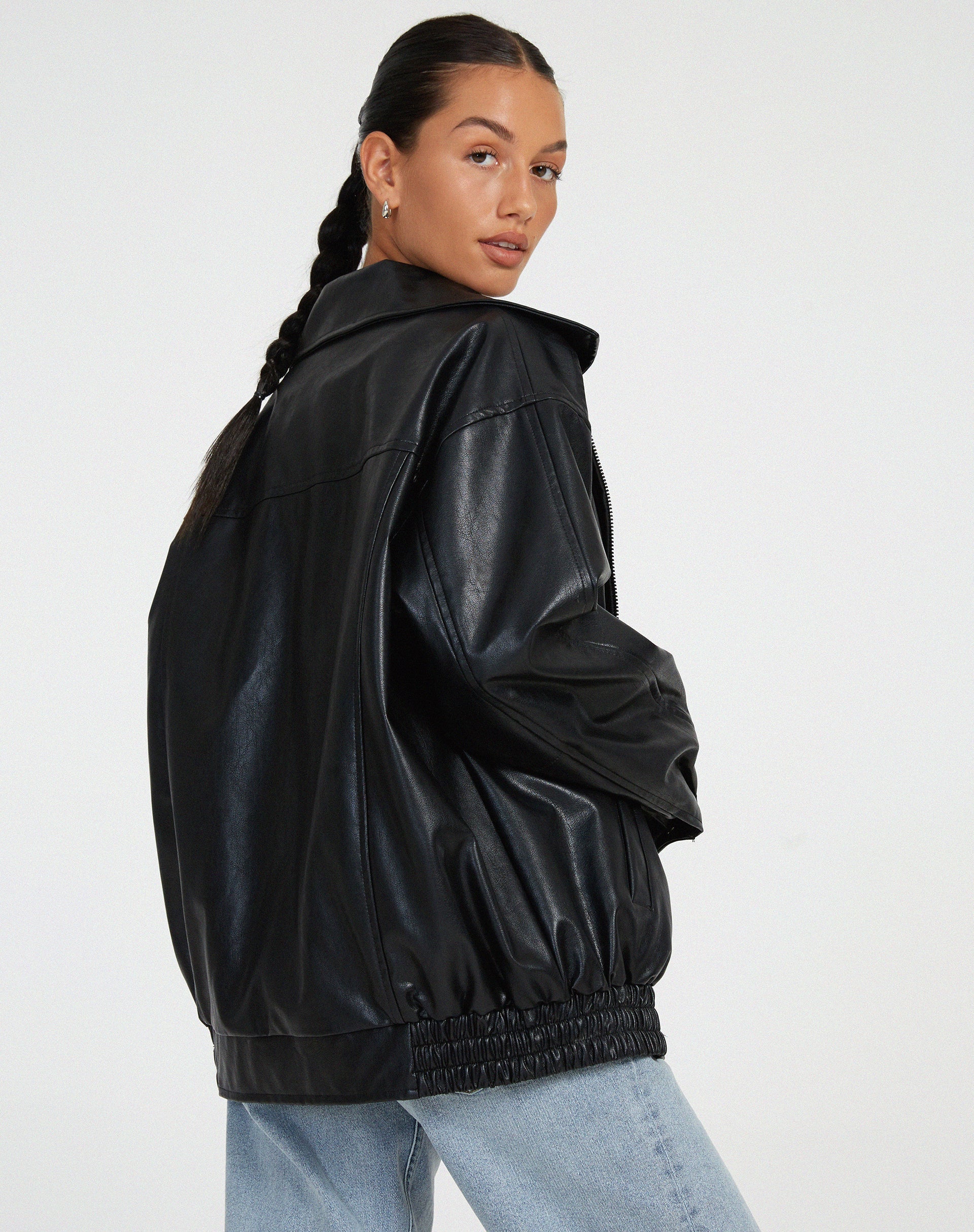 Robbie | Women’s Oversized Leather Bomber Jacket