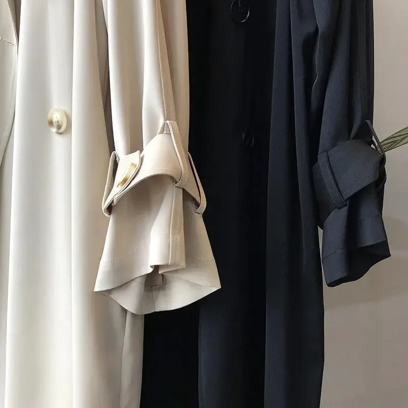 Women’s Lightweight Trench Coat – Fine-Woven Breathable Long Jacket