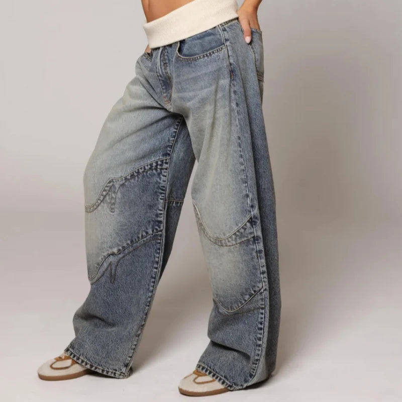 Y2K Streetwear Baggy Wide Leg Denim Jeans