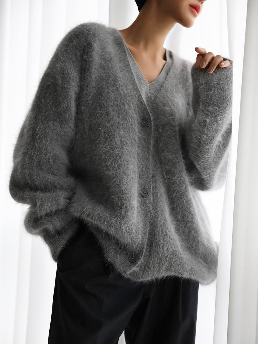 Oversized Knit Cardigan for Women – 100% Nylon Soft Lightweight Layer