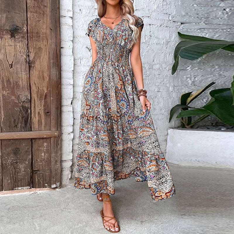 Bohemian Maxi Dress with Vintage Flair