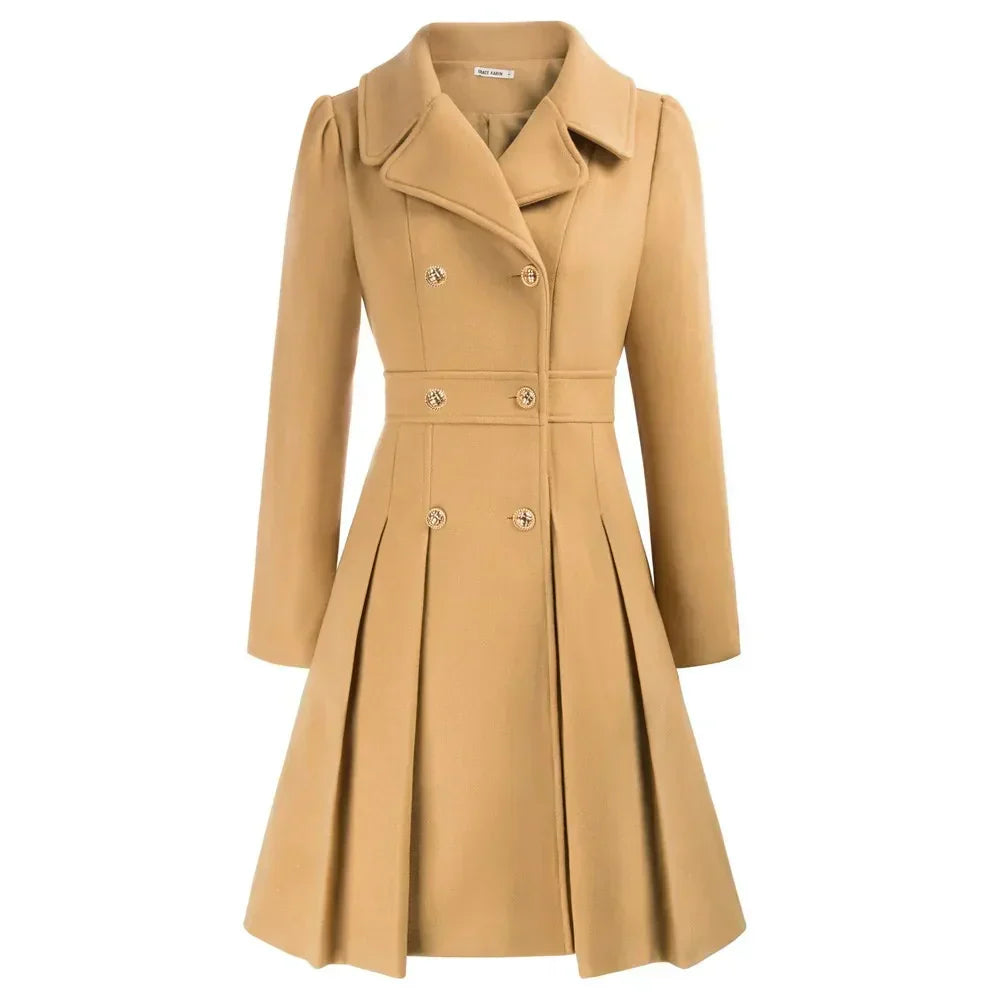 Grace Women's Coat | Stylish A-line peacoat in wool