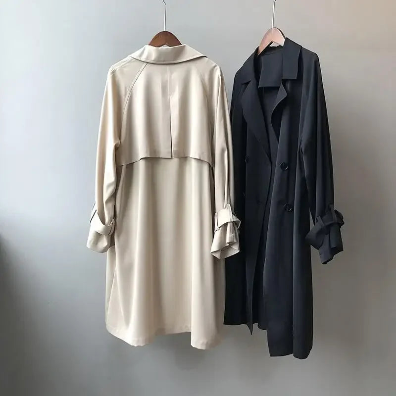 Women’s Lightweight Trench Coat – Fine-Woven Breathable Long Jacket