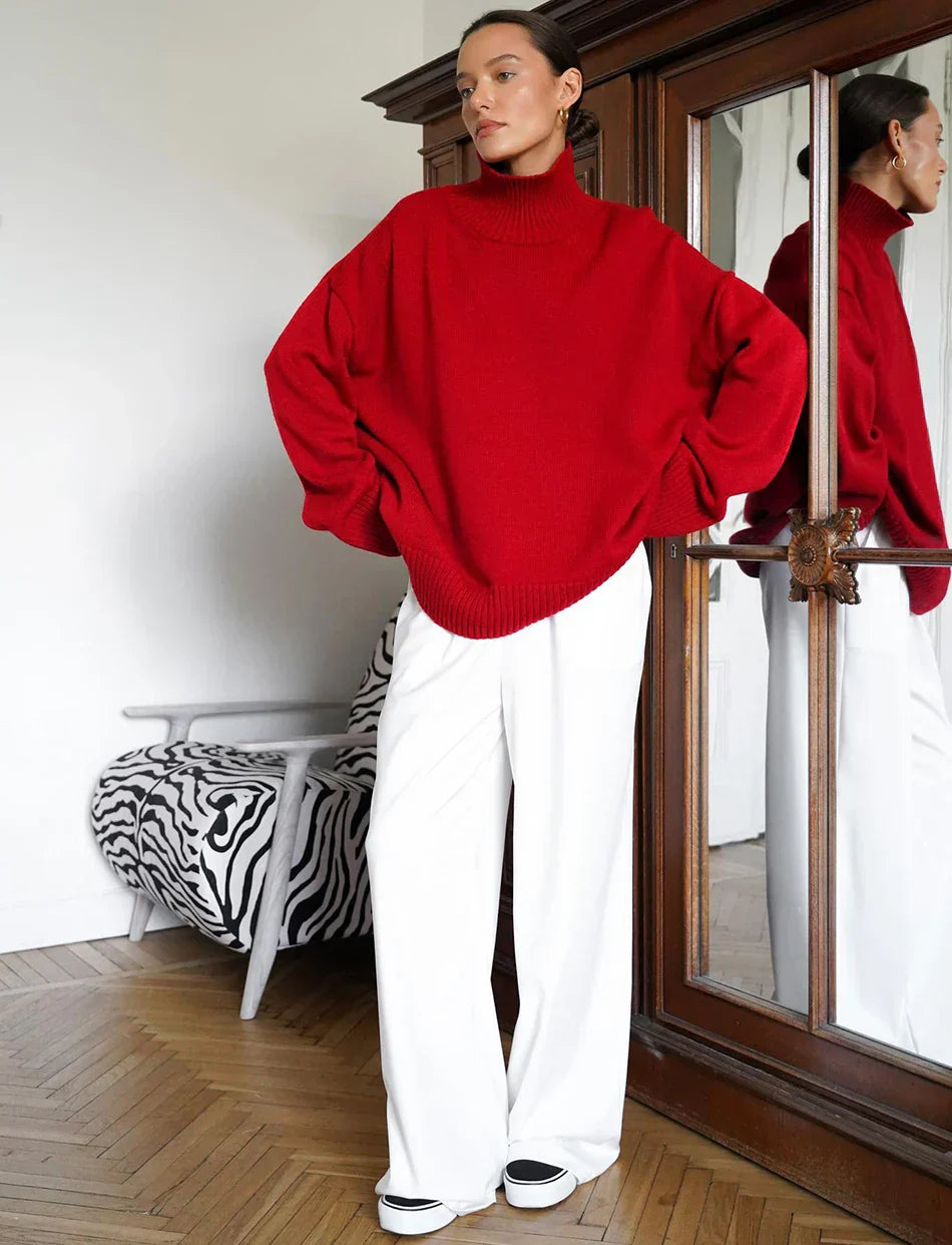 Oversized Turtleneck Sweater for Women