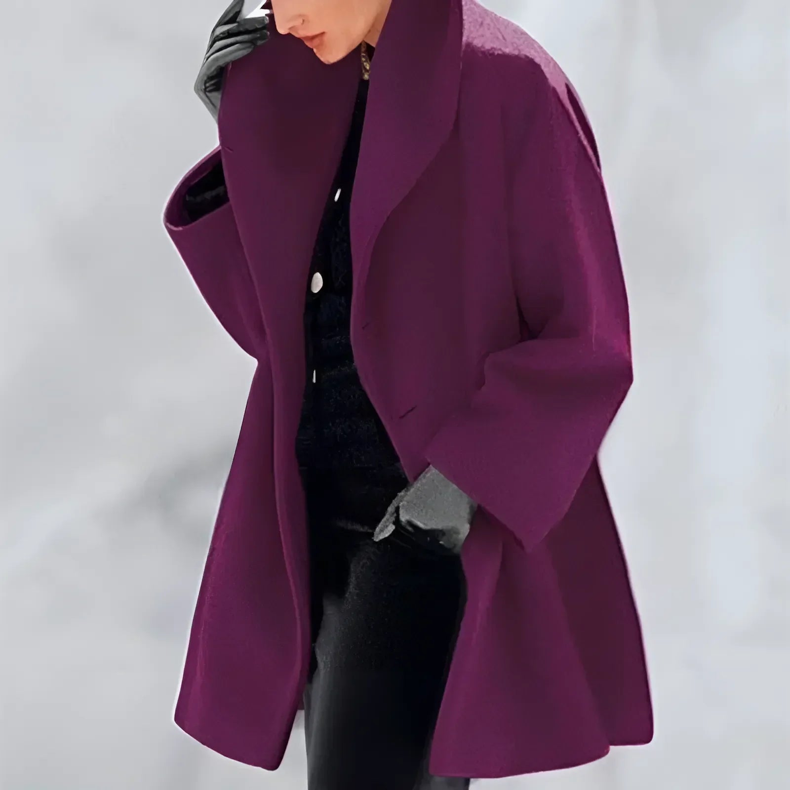 Stylish long winter coat for women with buttons | Perfect for cold days