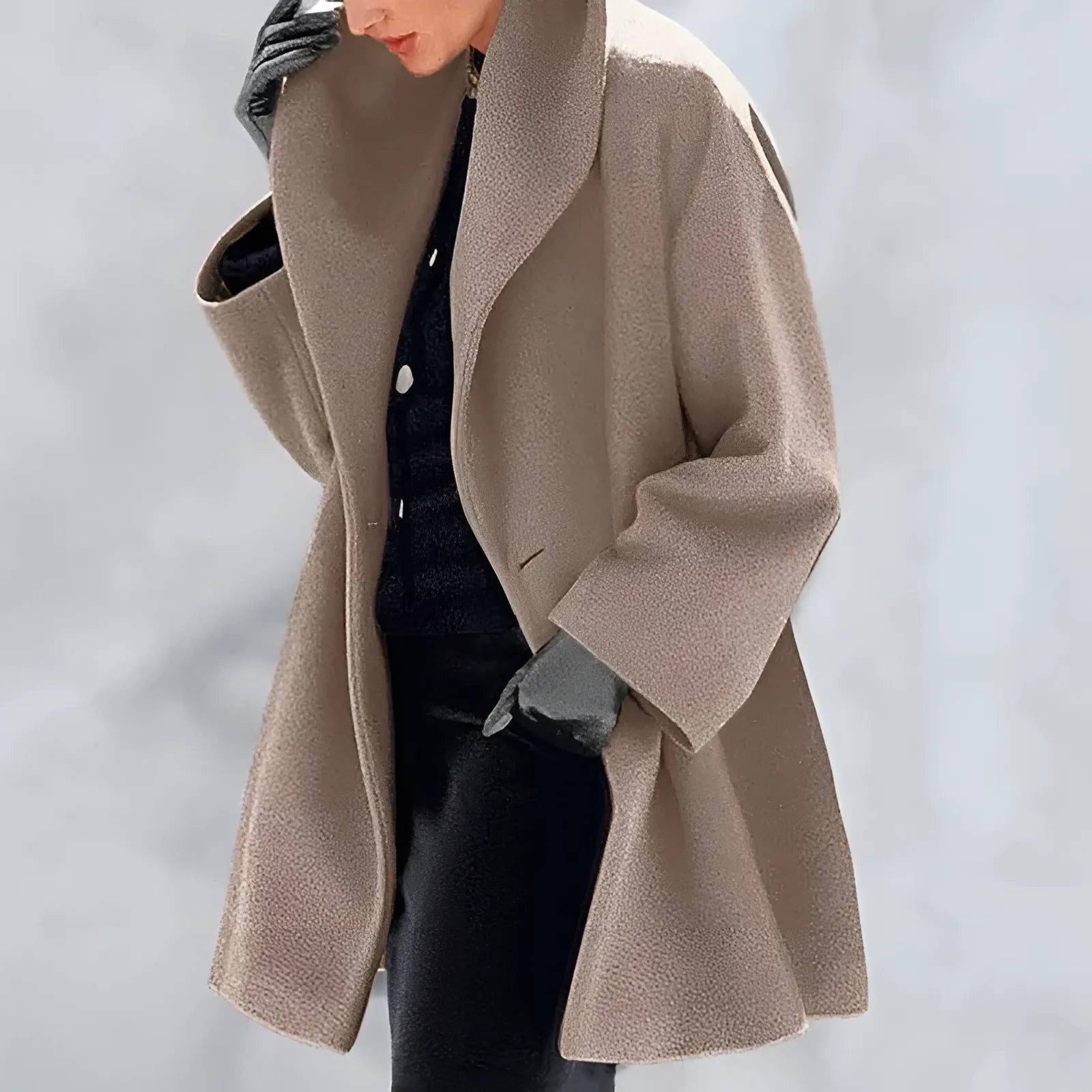 Stylish long winter coat for women with buttons | Perfect for cold days