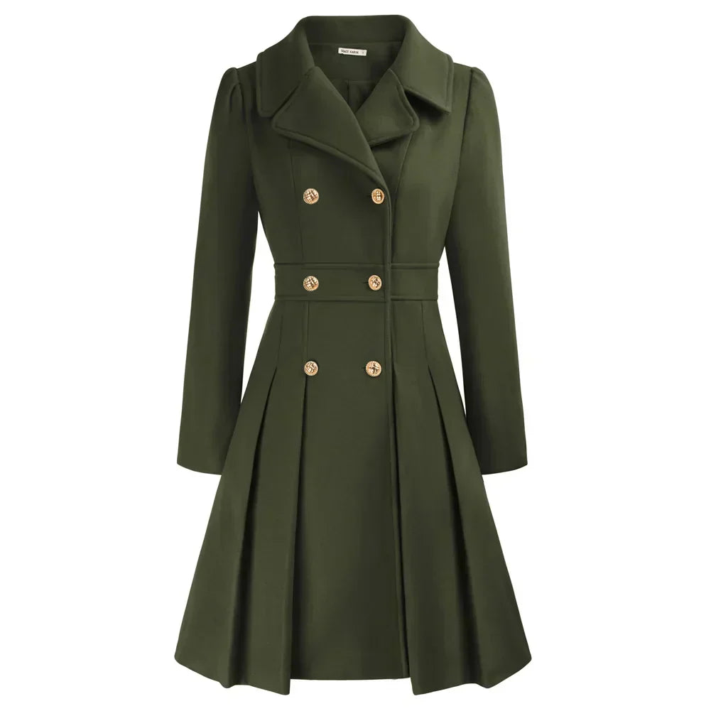 Grace Women's Coat | Stylish A-line peacoat in wool