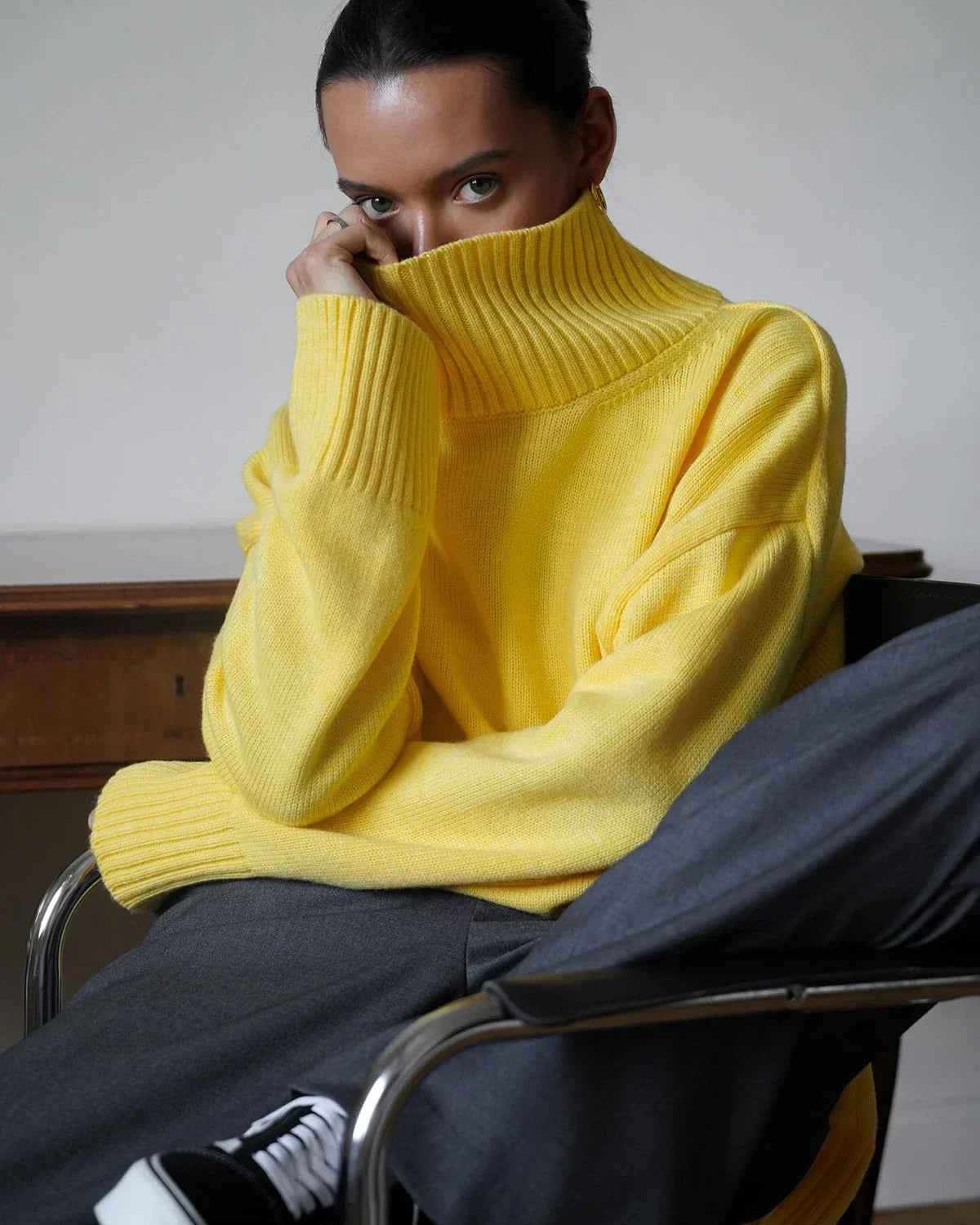 Oversized Turtleneck Sweater for Women