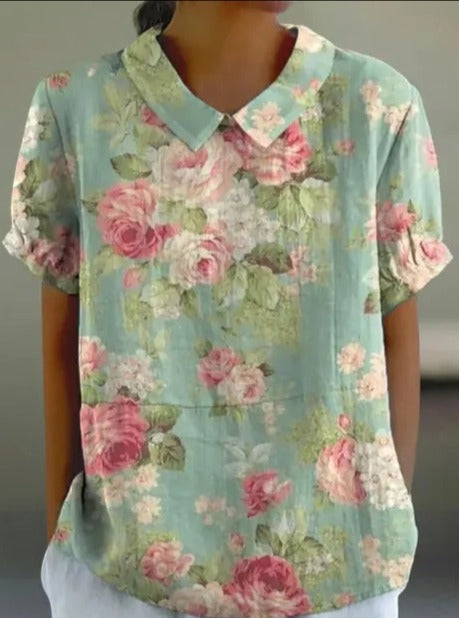 Floral Patterned Cotton Top