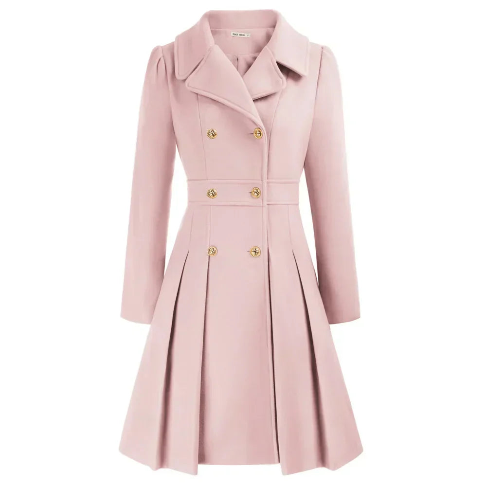 Grace Women's Coat | Stylish A-line peacoat in wool