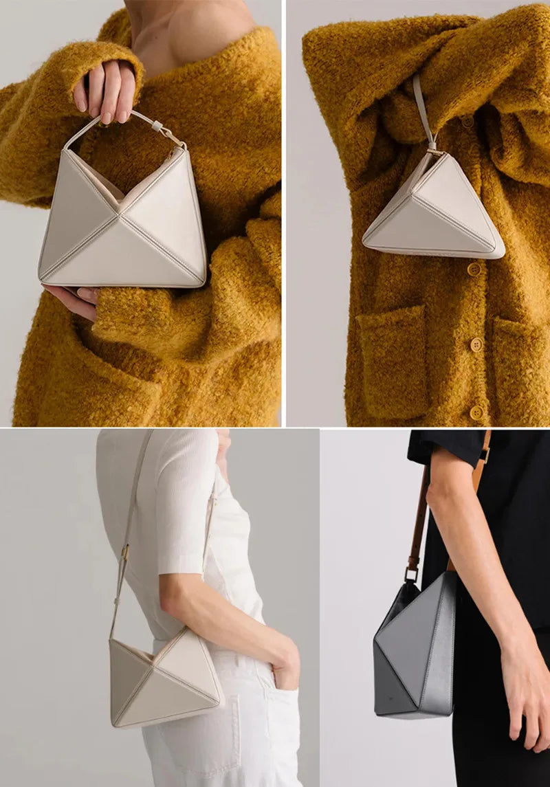 Women’s Prism Fold Handbag – Multi-Way Lightweight Geometric Bag