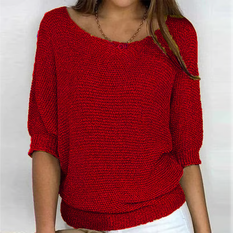 Lightweight Spring Sweater for Women – Breathable 3/4 Sleeve Jumper for Mild Weather