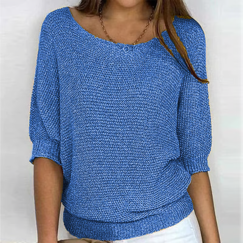 Lightweight Spring Sweater for Women – Breathable 3/4 Sleeve Jumper for Mild Weather