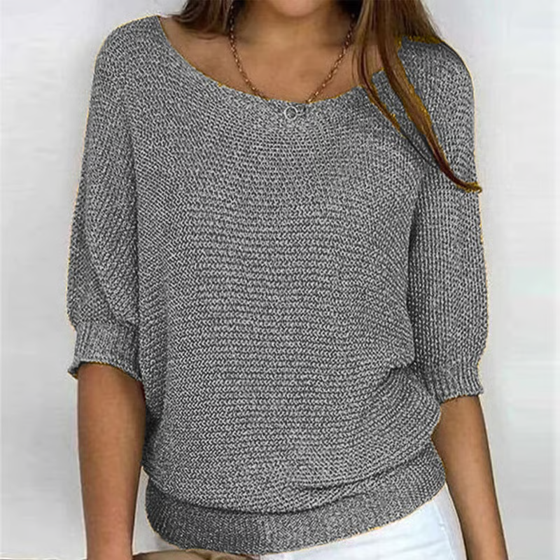 Lightweight Spring Sweater for Women – Breathable 3/4 Sleeve Jumper for Mild Weather
