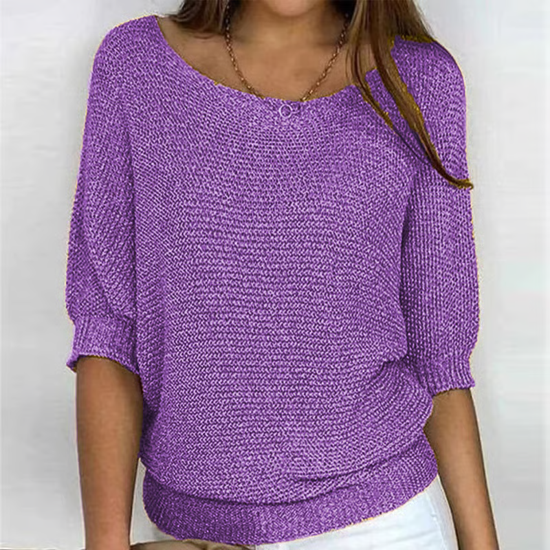 Lightweight Spring Sweater for Women – Breathable 3/4 Sleeve Jumper for Mild Weather