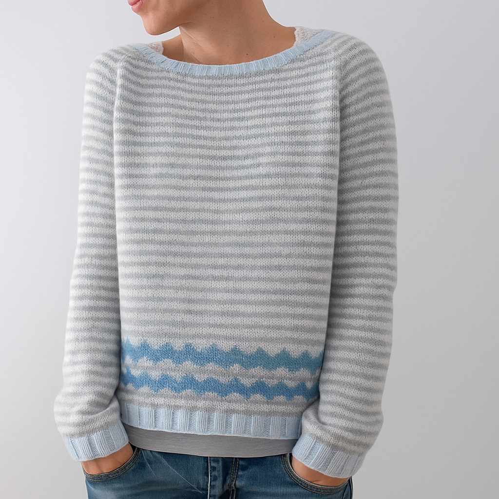 Stylish women's sweater with a retro pattern for fall