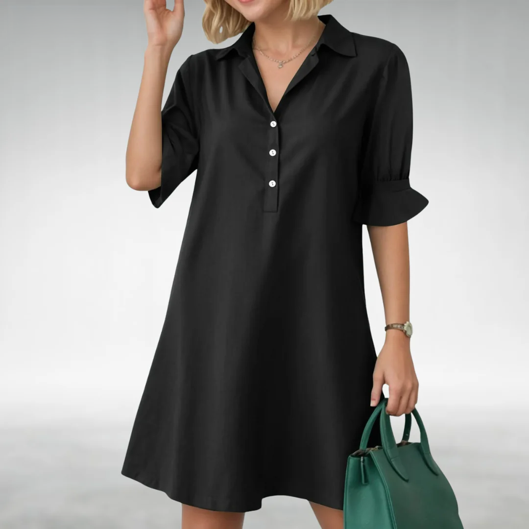 Women’s Shirt Dress – Relaxed Fit Lightweight Button-Down Day Dress