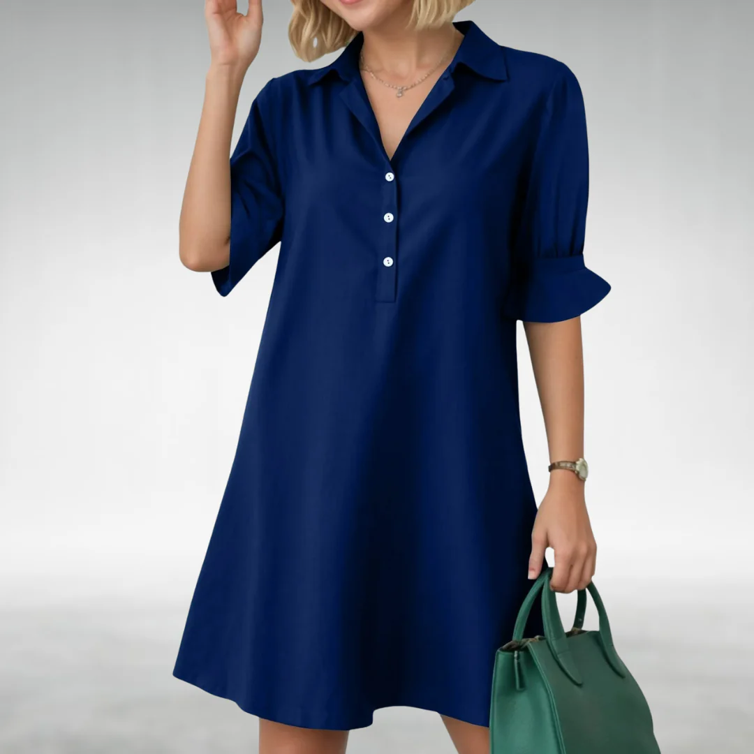 Women’s Shirt Dress – Relaxed Fit Lightweight Button-Down Day Dress