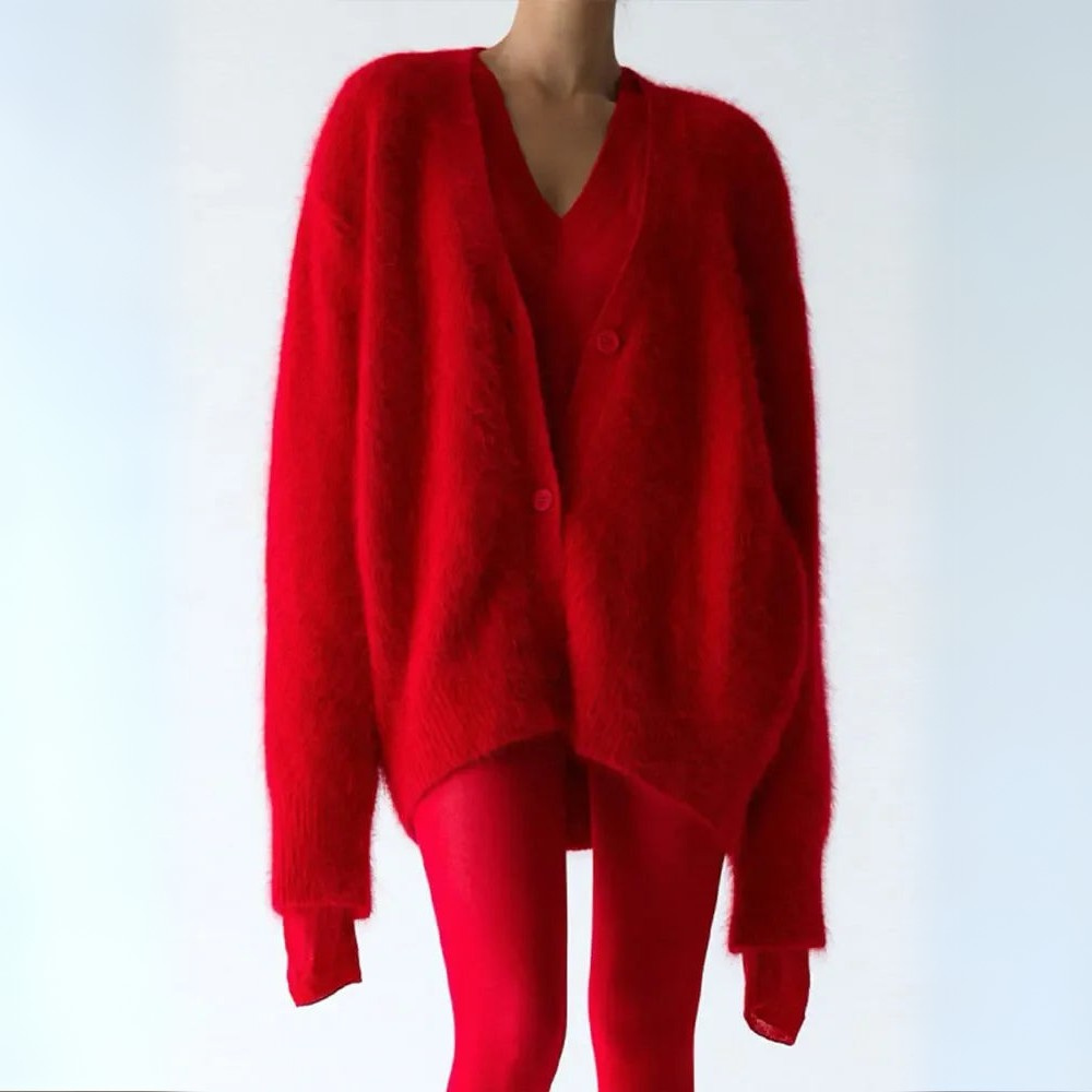 Oversized Knit Cardigan for Women – 100% Nylon Soft Lightweight Layer