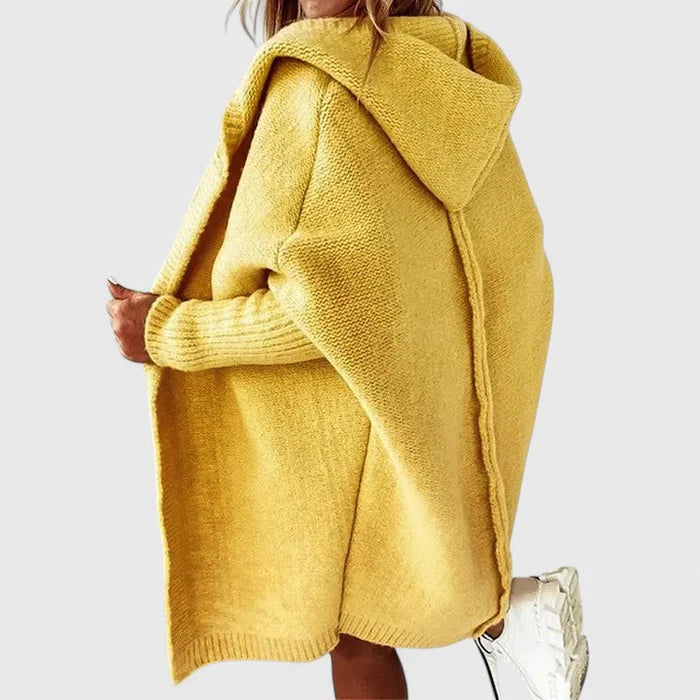 Women’s Hooded Knit Cardigan – Soft Open Front Cosy Everyday Layer