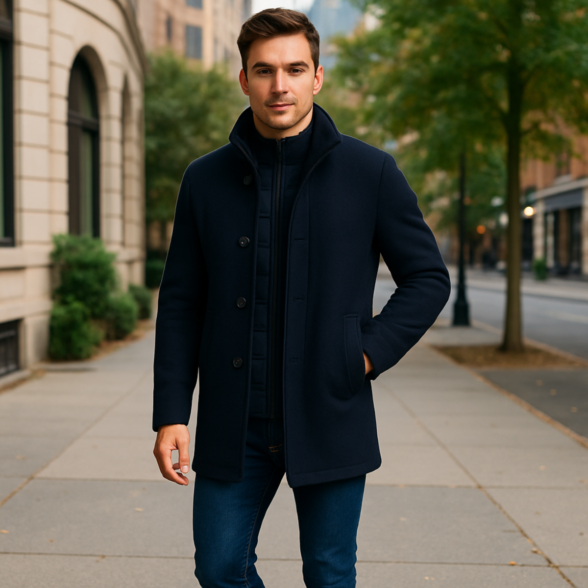Vien | Men’s Wool Tailored Overcoat