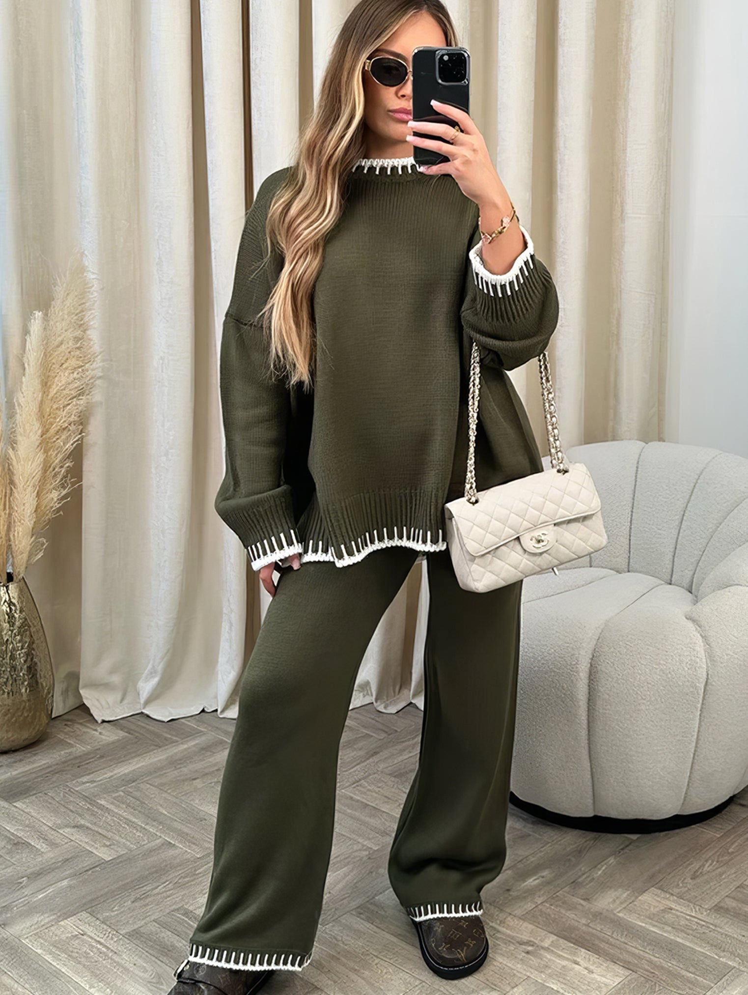Cozy Knitted Winter Set – Soft Two-Piece Lounge & Casual Wear for Women