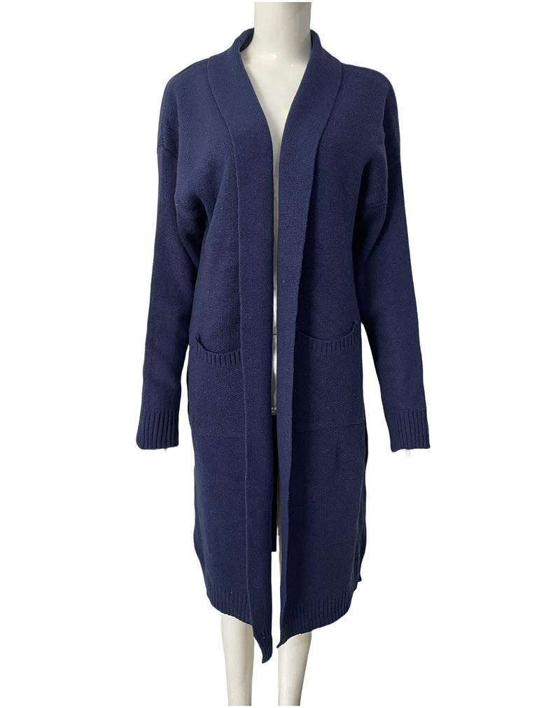 Women’s Merino Wool Cardigan – 100% Wool Open-Front Knit with Pockets