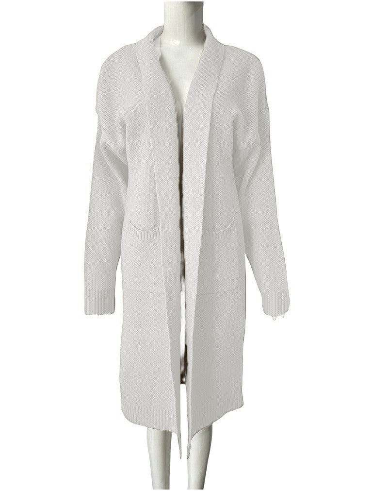Women’s Merino Wool Cardigan – 100% Wool Open-Front Knit with Pockets