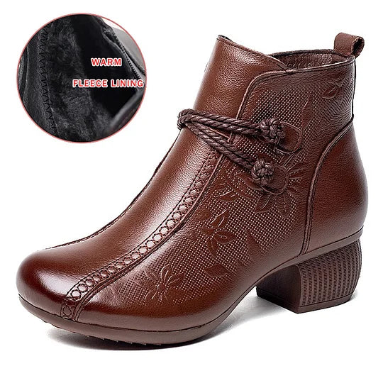 Leather Ankle Boots for Women – Comfortable Zip Boots for Everyday Spring Wear