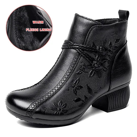 Leather Ankle Boots for Women – Comfortable Zip Boots for Everyday Spring Wear