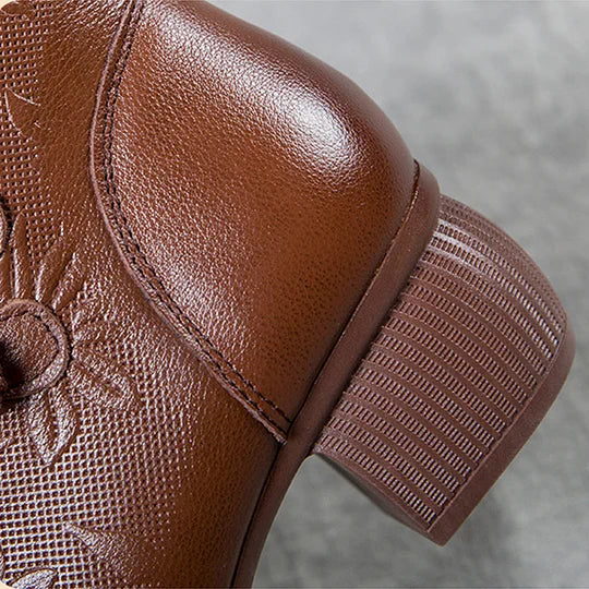 Leather Ankle Boots for Women – Comfortable Zip Boots for Everyday Spring Wear