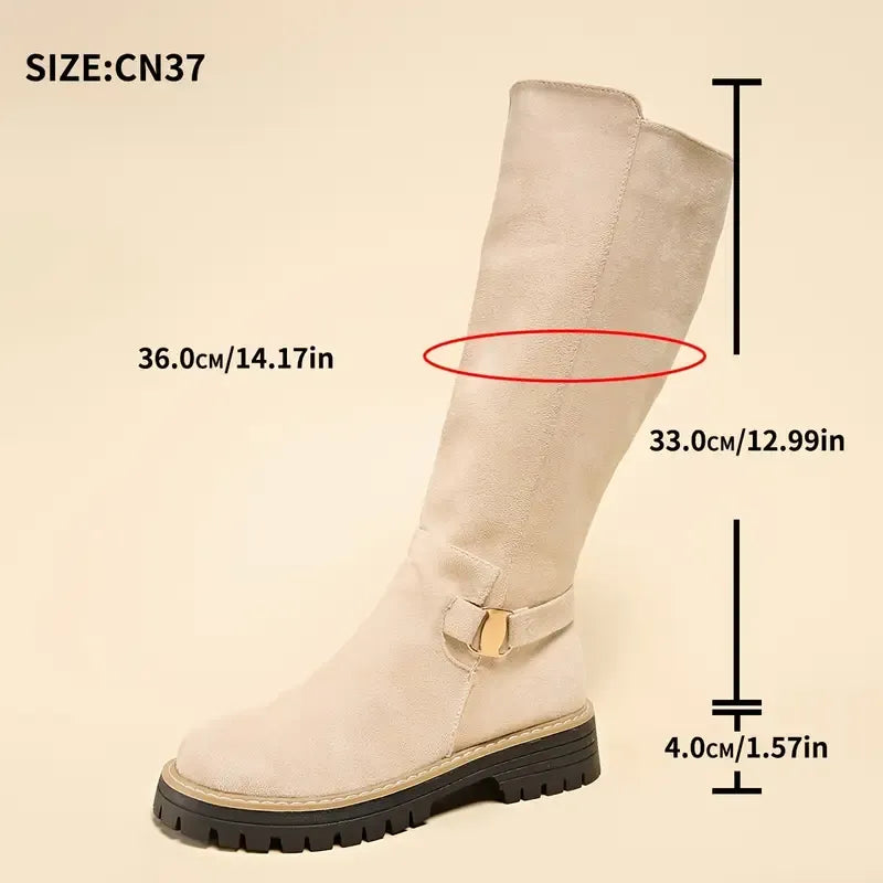 Knee High Boots for Women – Comfortable Pull-On Boots with Non-Slip Sole for Everyday Wear