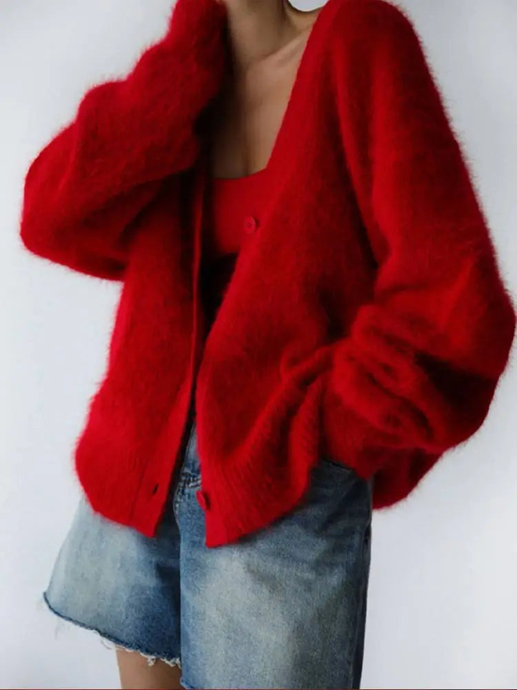 Oversized Knit Cardigan for Women – 100% Nylon Soft Lightweight Layer