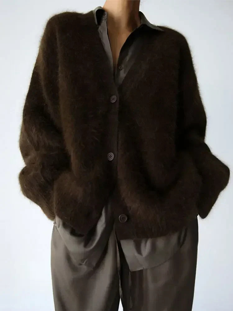 Oversized Knit Cardigan for Women – 100% Nylon Soft Lightweight Layer