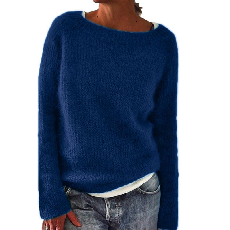 Women's Classic Sweater in Soft Acrylic – Relaxed Fit for Fall/Winter Casual Wear