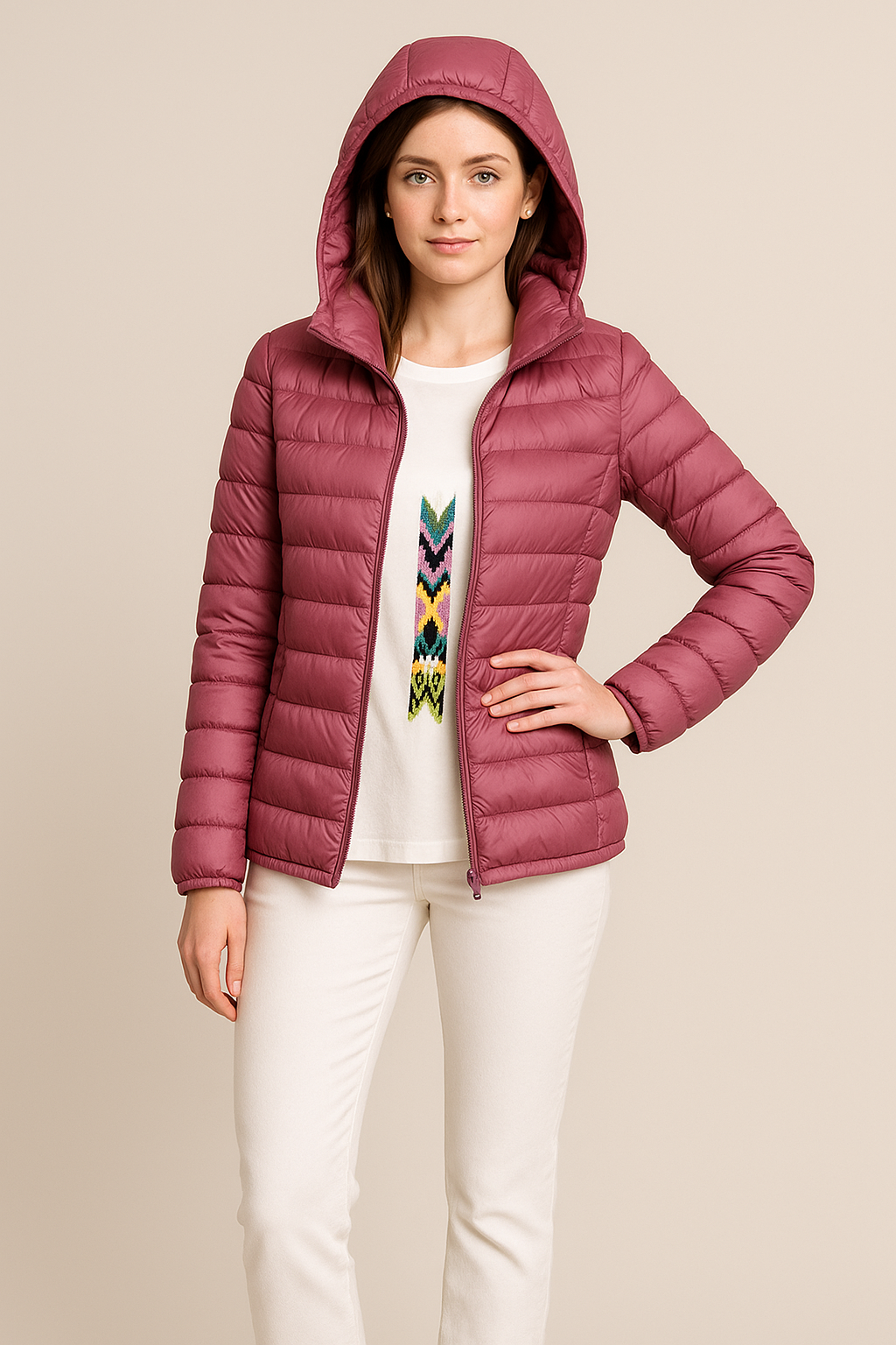 Hooded Puffer Jacket for Women