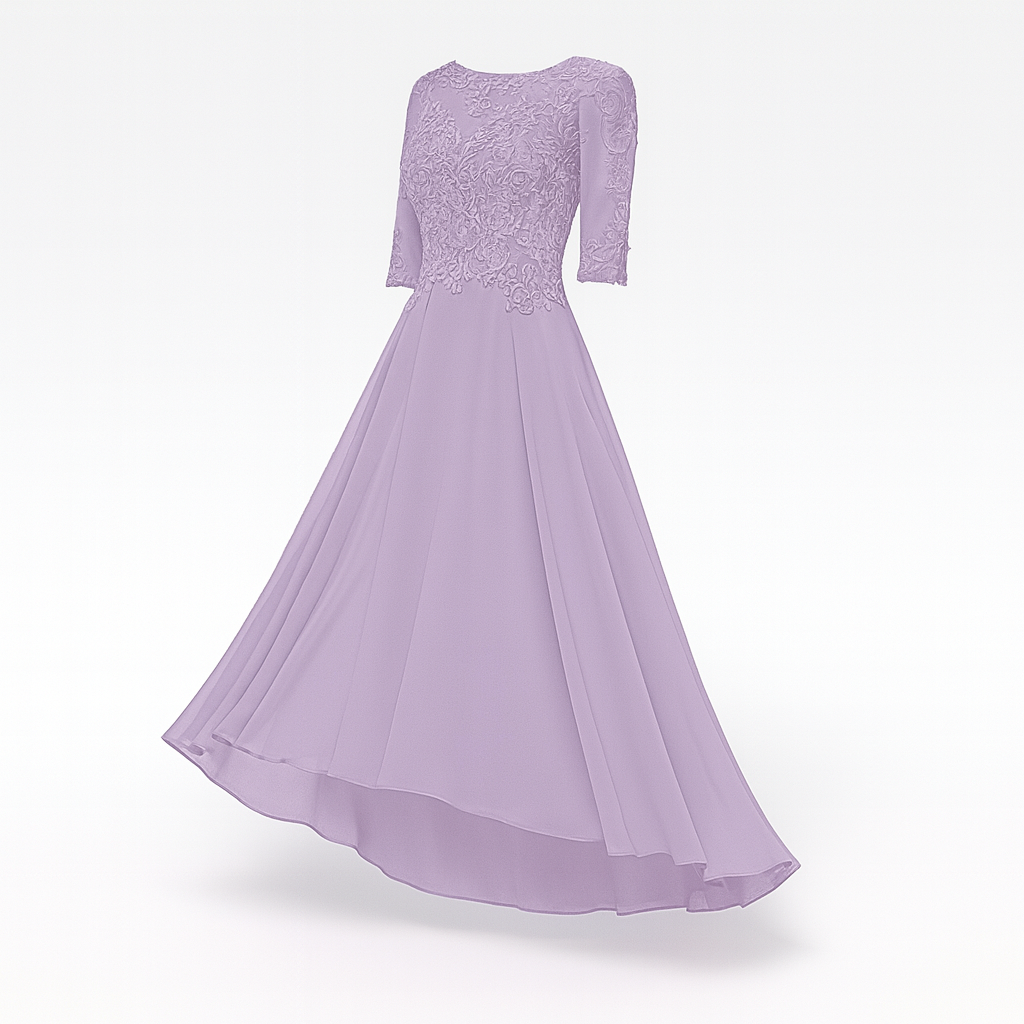 Women's Evening Dress Havana - Elegant Long Dress with Lace and Silhouette Highlighting Cut for Festive Occasions
