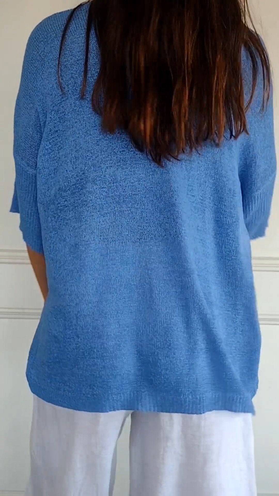 Women’s V-Neck Relaxed Fit Top – Lightweight Casual Knit