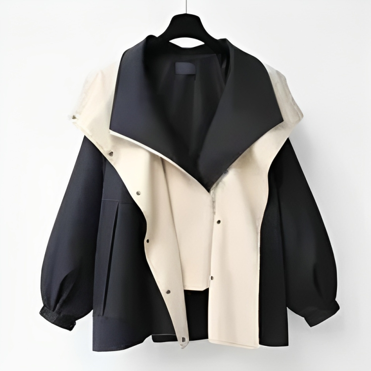 Women’s Waterproof Layered-Hood Windbreaker – Lightweight Casual Rain Jacket