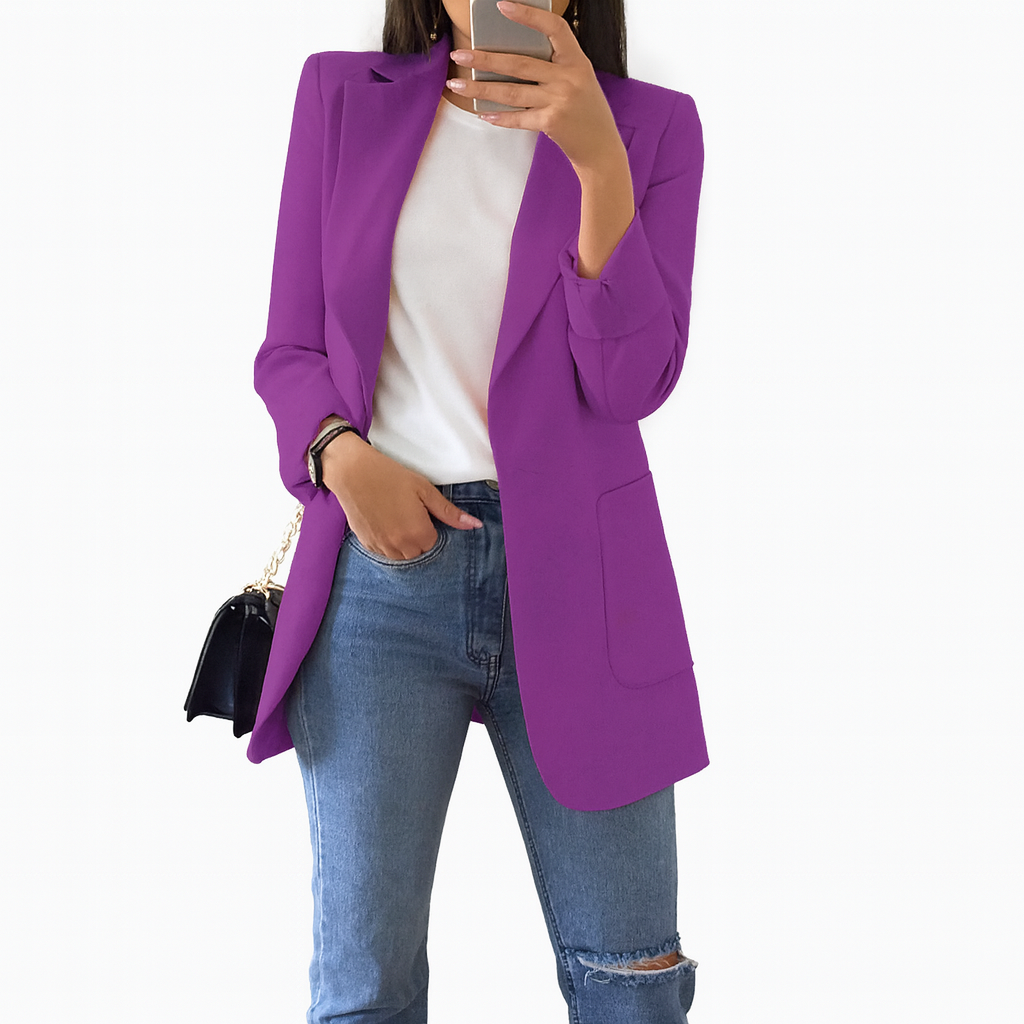 Women's long blazer in khaki MODA