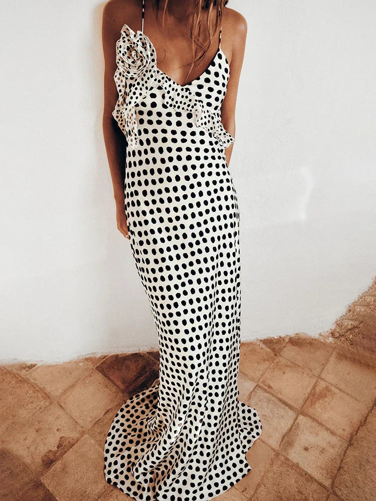 Spaghetti Strap Maxi Dress with Ruffles | Summer Garden Dress