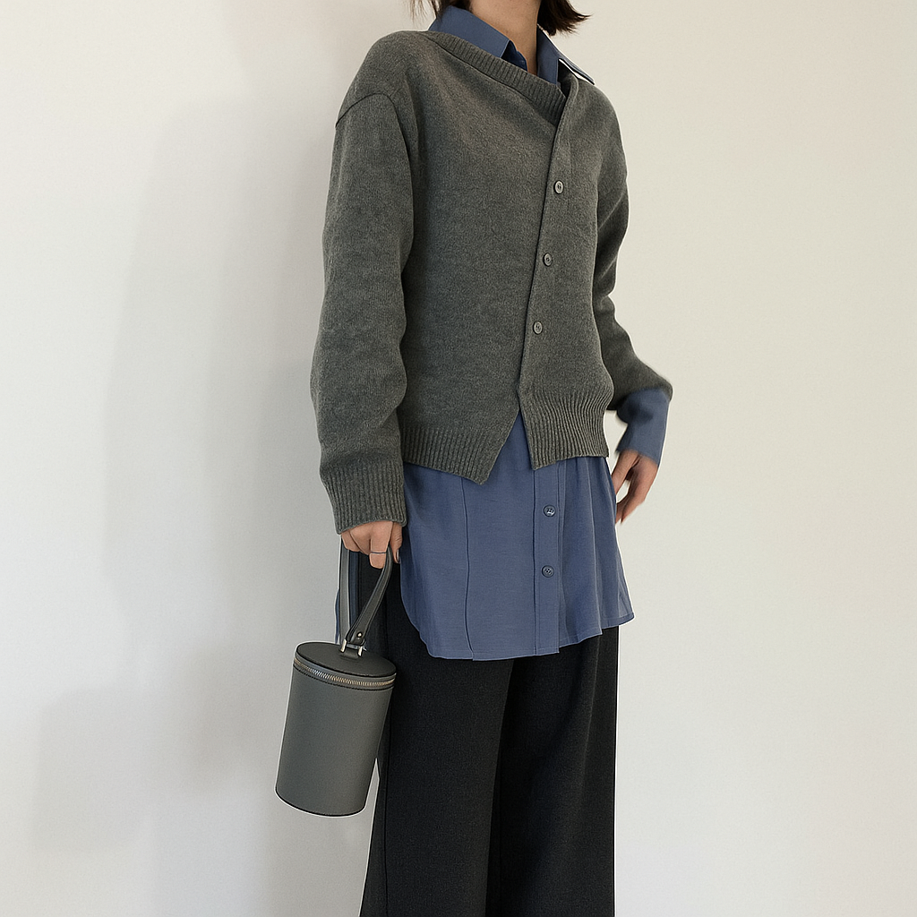 Wrap-around sweater made from luxuriously soft wool