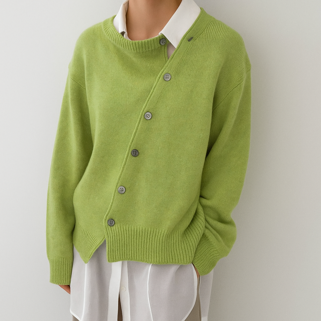 Wrap-around sweater made from luxuriously soft wool