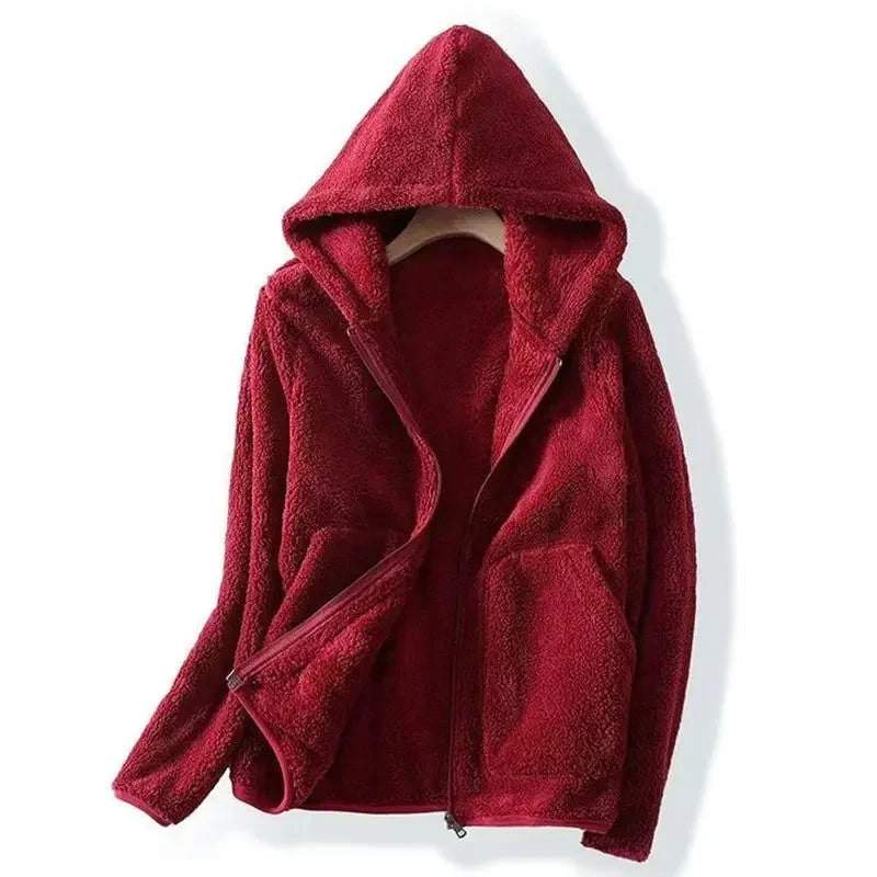 Zip-Up Hoodie Sweatshirt for Women – Relaxed Fit Fleece Top for Everyday Comfort