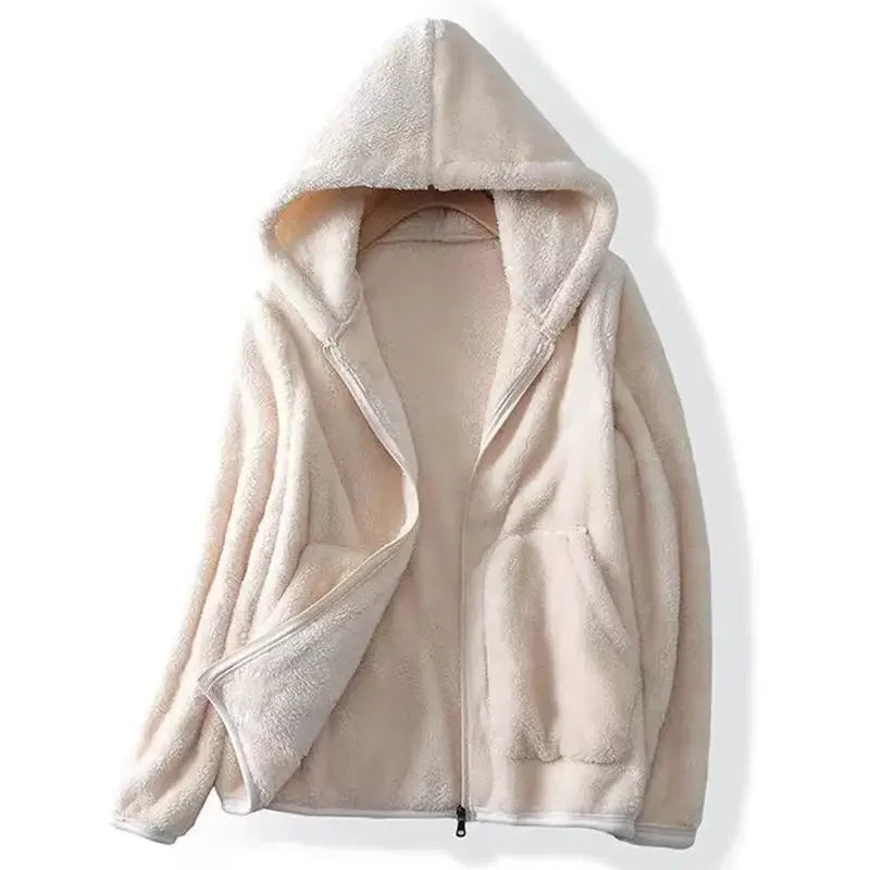 Zip-Up Hoodie Sweatshirt for Women – Relaxed Fit Fleece Top for Everyday Comfort