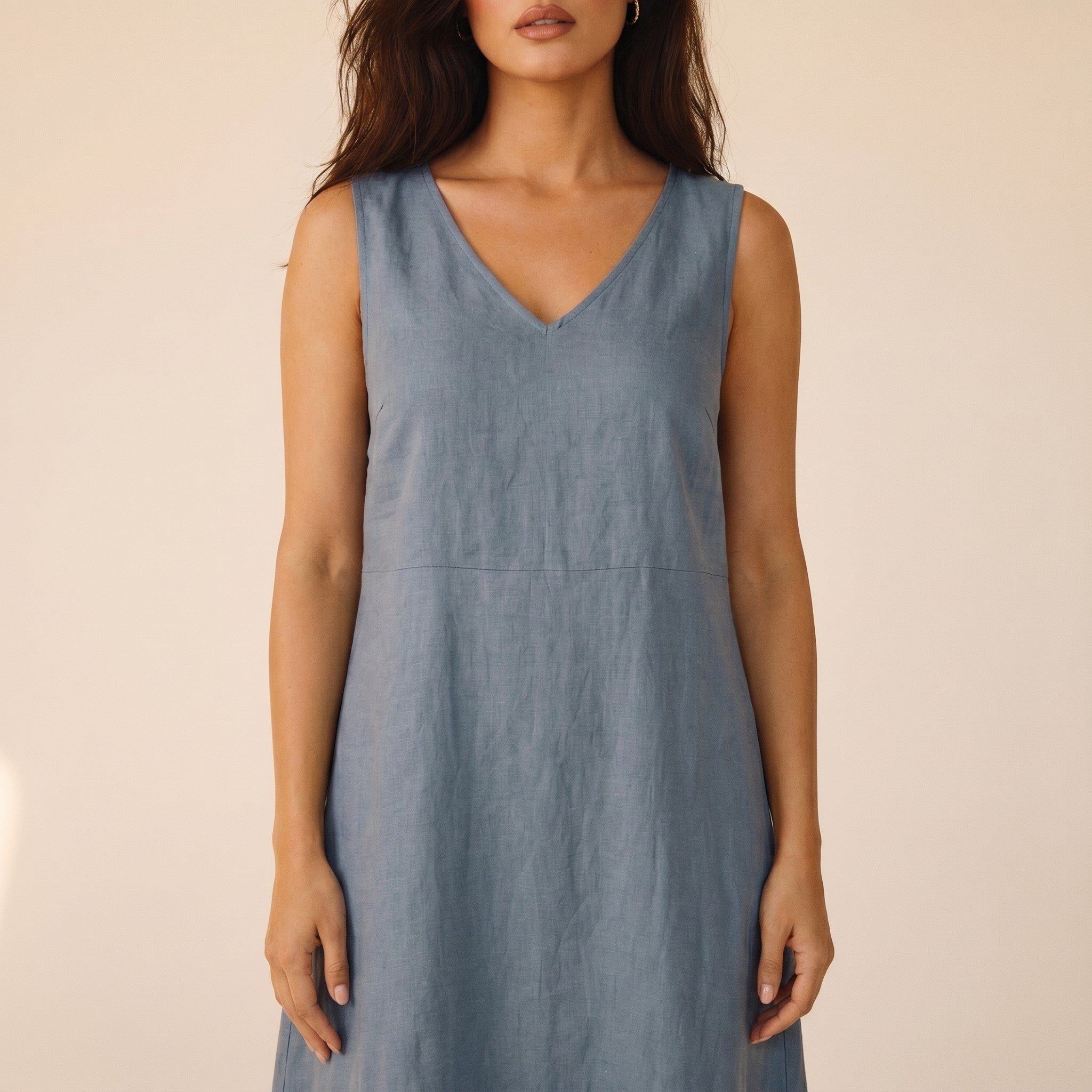 Bellamy | Women's Linen A-Line Midi Dress - view 3