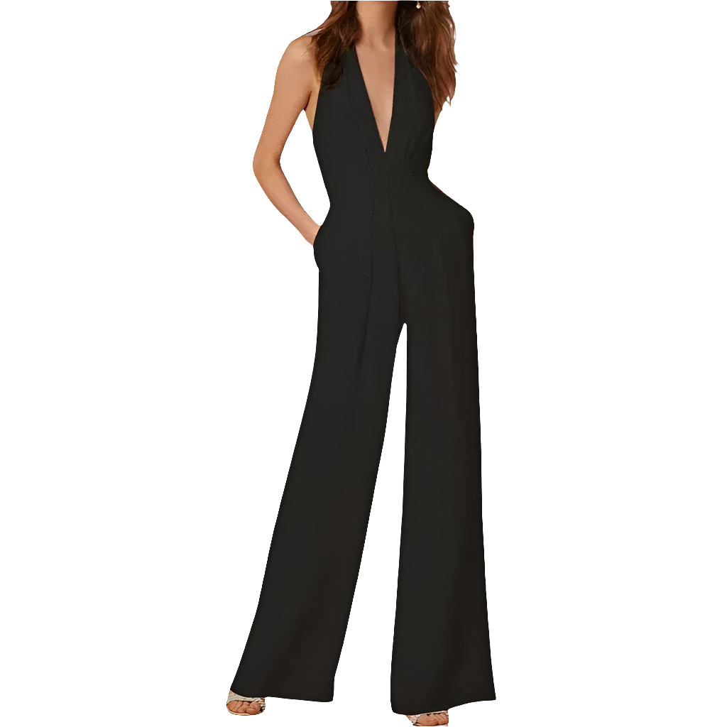 Verana | Stylish Sleeveless Women's Jumpsuit | Wide Legs And Deep V-Neck